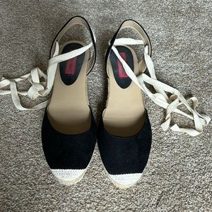 EUC Zara London Rebel black espadrilles